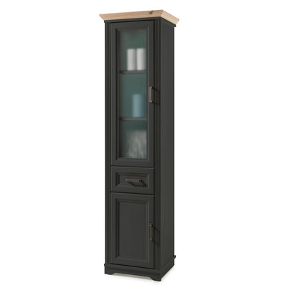 S Bad Hochschrank Jasmin Grau / Artisan Eiche BHT ca. 48x190x43 cm