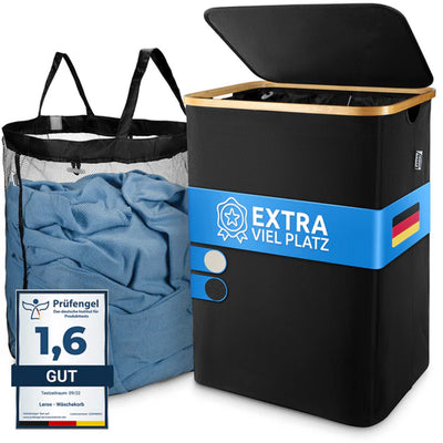 Wäschekorb schwarz 100 l