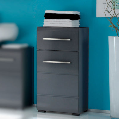 Badschrank CHROME graumetallic Hochglanz