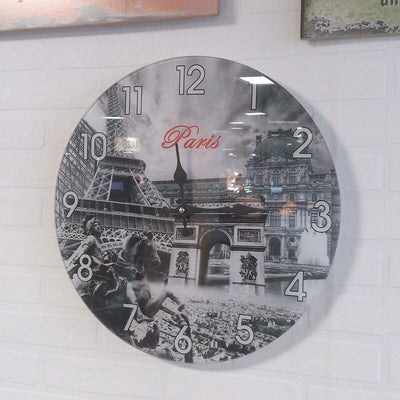 Wanduhr Paris Glas bedruckt