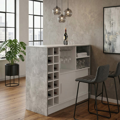Bartisch Planter Beton / weiß Dekor